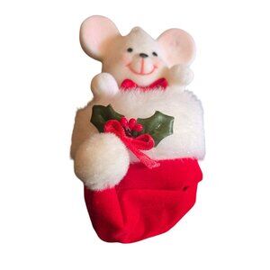 Avon Peek-A-Boo Mouse Christmas Ornament In Red Stocking With Box Collectible